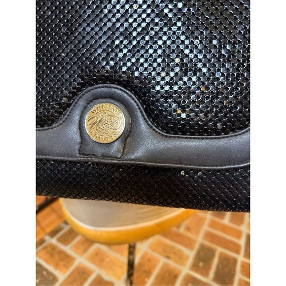 Whiting & Davis Black Metal Mesh Shoulder Strap/Clutch Crossbody Bag - Picture 6 of 12